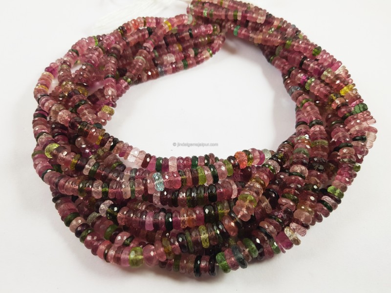 Tourmaline Far Faceted Tyre Beads